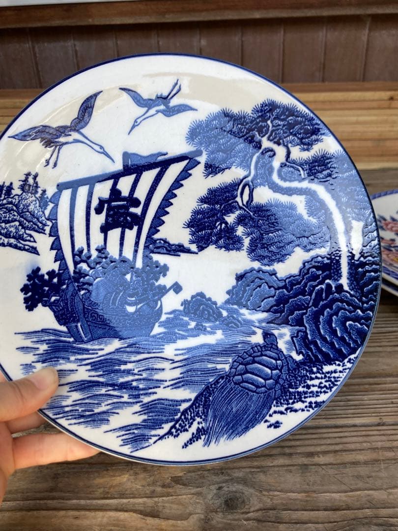祝い皿　大皿　中皿　セット商品　中華料理　刺身皿　宝船　鳳凰　鶴　亀　縁起物