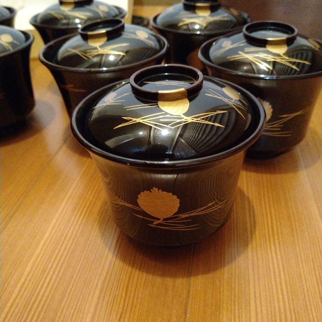 K*ん様 箸洗　松葉蒔絵　黒塗　１０人前