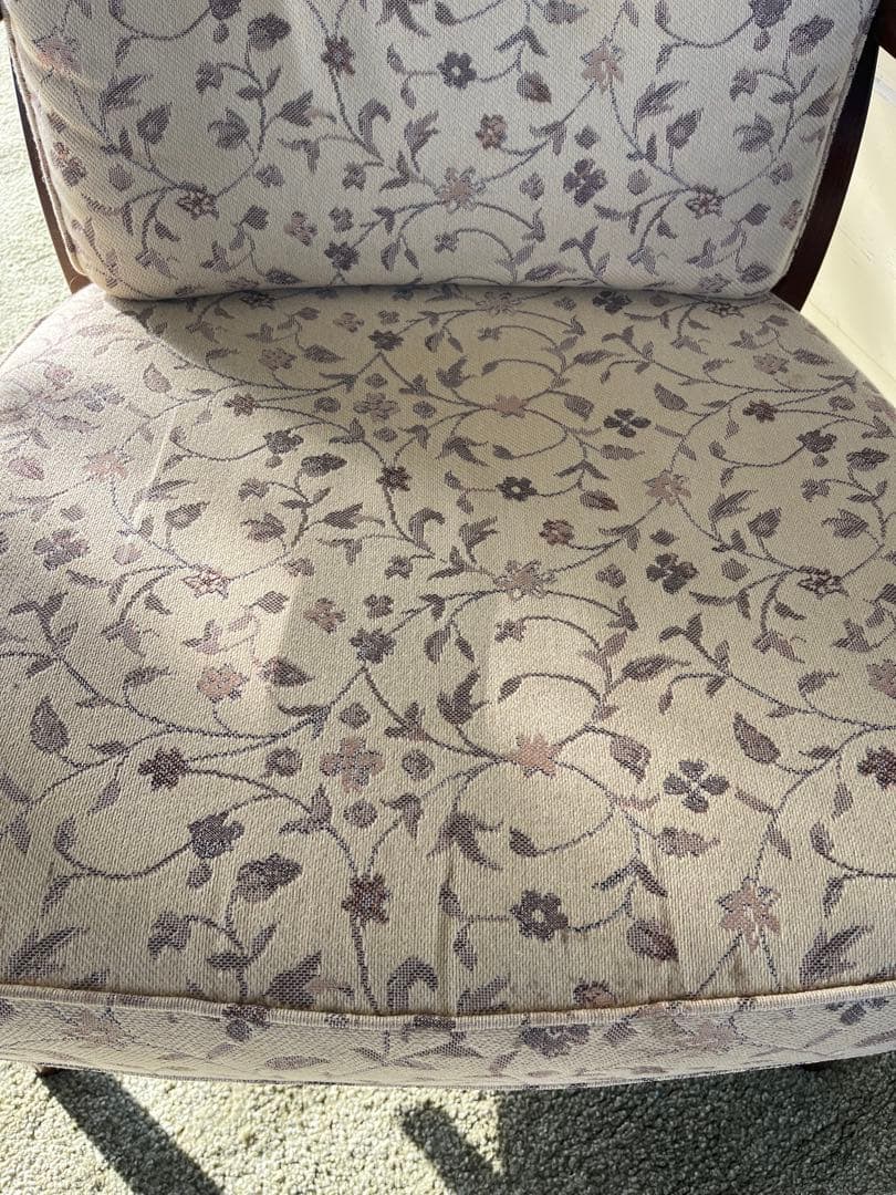 karimoku カリモク 1人掛けソファー 花柄 レトロ 高級家具