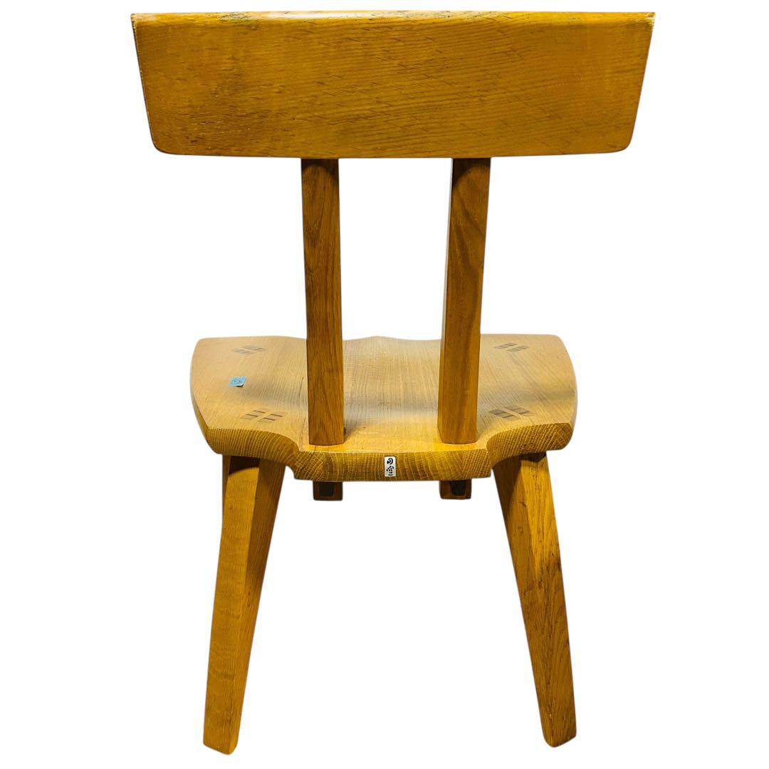 超希少 飛騨産業 円空 ダイニングチェア×2 キツツキ 敏光 テーブル別売り ②