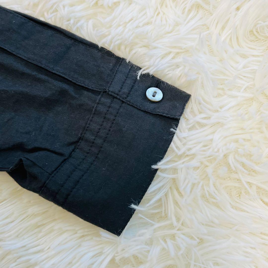 美品 25ss かぐれ コットンピンタックブラウス 黒 ブラウス 近年 長袖