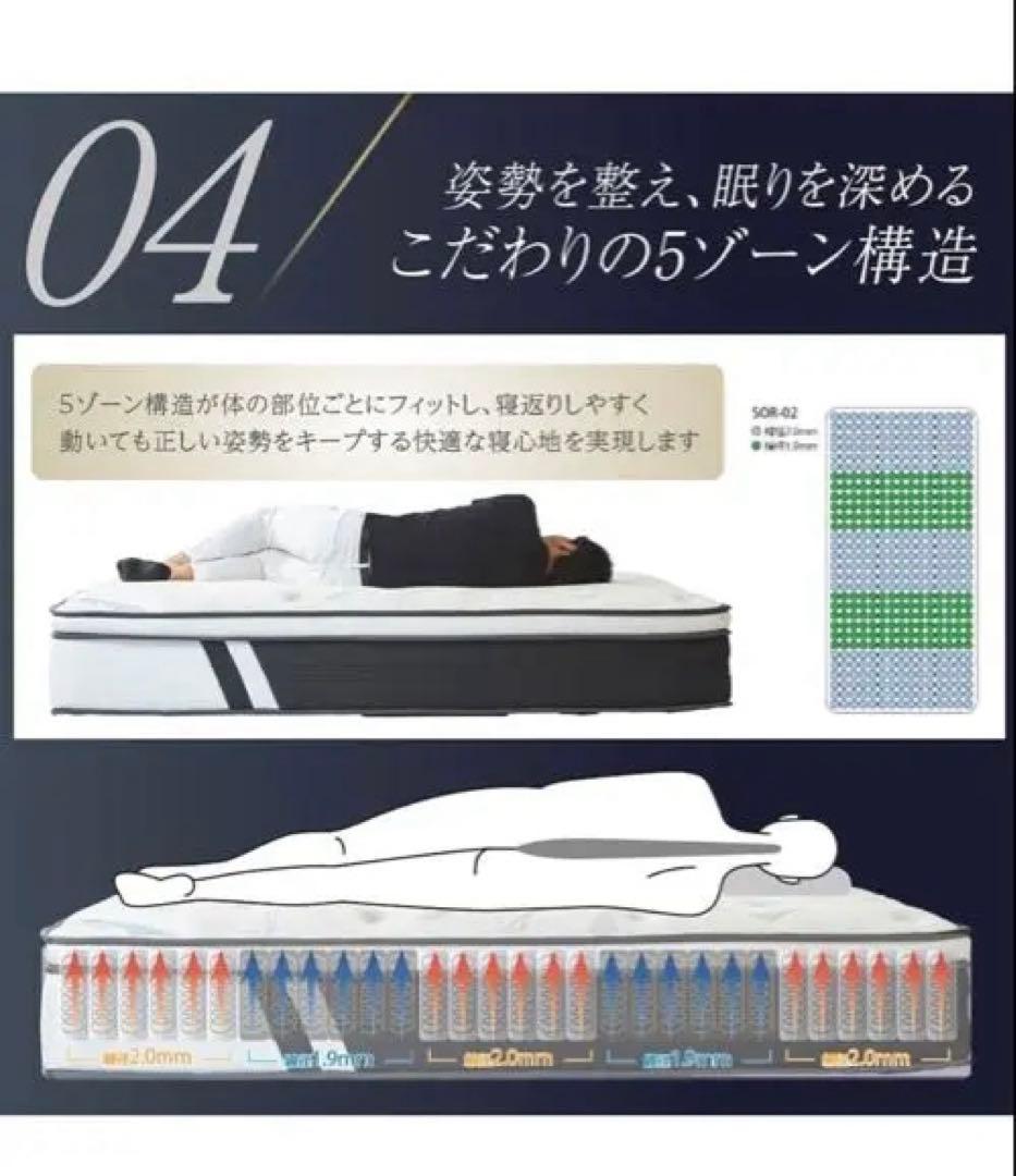 マットレス 極厚33cmラテックス×低反発13層ユーロトップ構造5ゾーン体圧分散