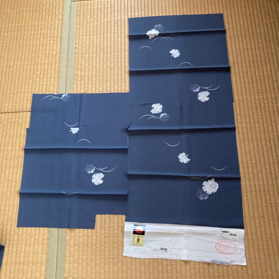 Woody京友禅振興協議会、正絹100% 絽　雪模様の中に可憐な花