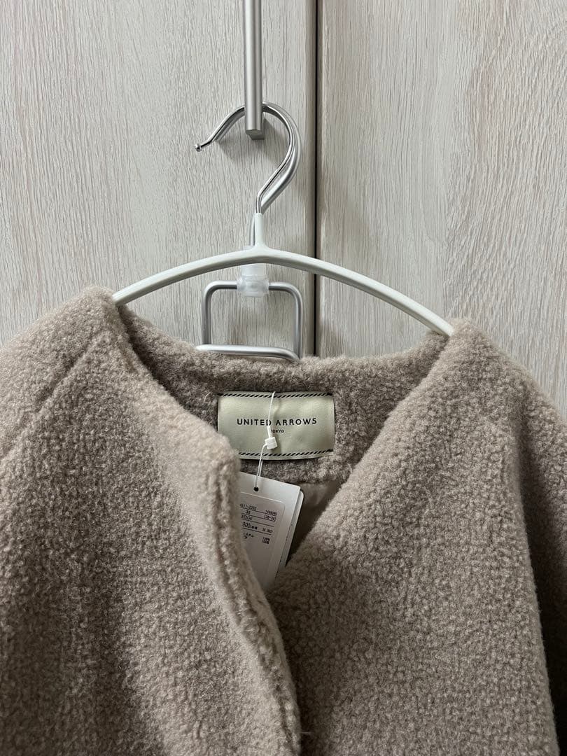 未使用　美品　ユナイテッドアローズ　ボア マントコート　【タグ付き】