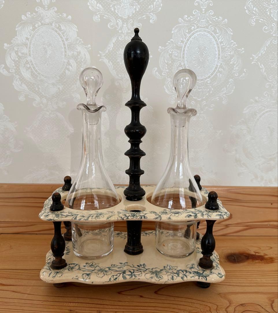 フランスアンティーク19世紀　サルグミンヌ刻印あり　オイル&ビネガーフルセット