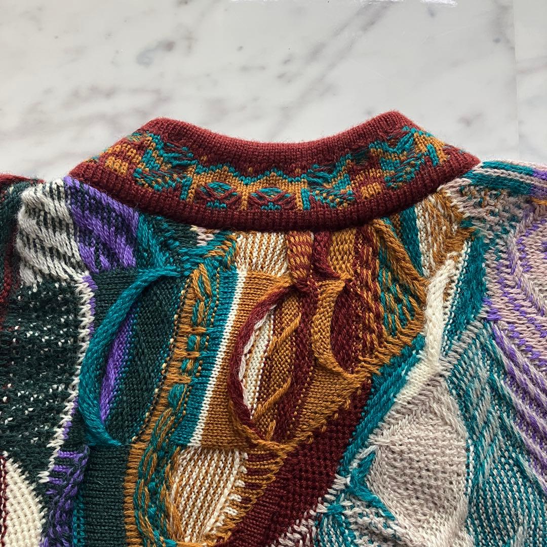 【美品】COOGI 3Dニット セーター黒タグ ウール100% オーストラリア製