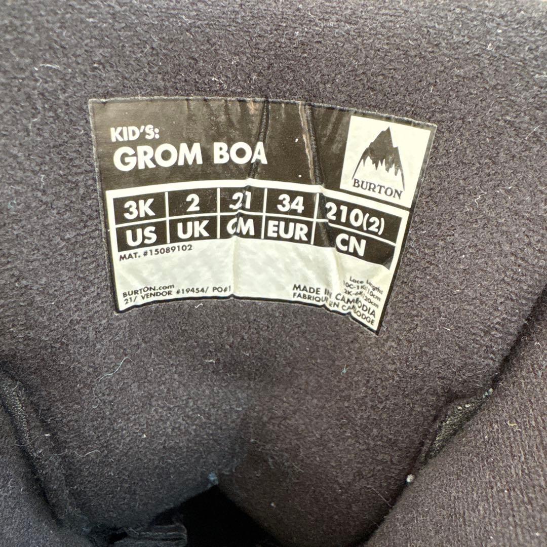 キッズ Burton グロム BOA® スノーボードブーツ　21センチ