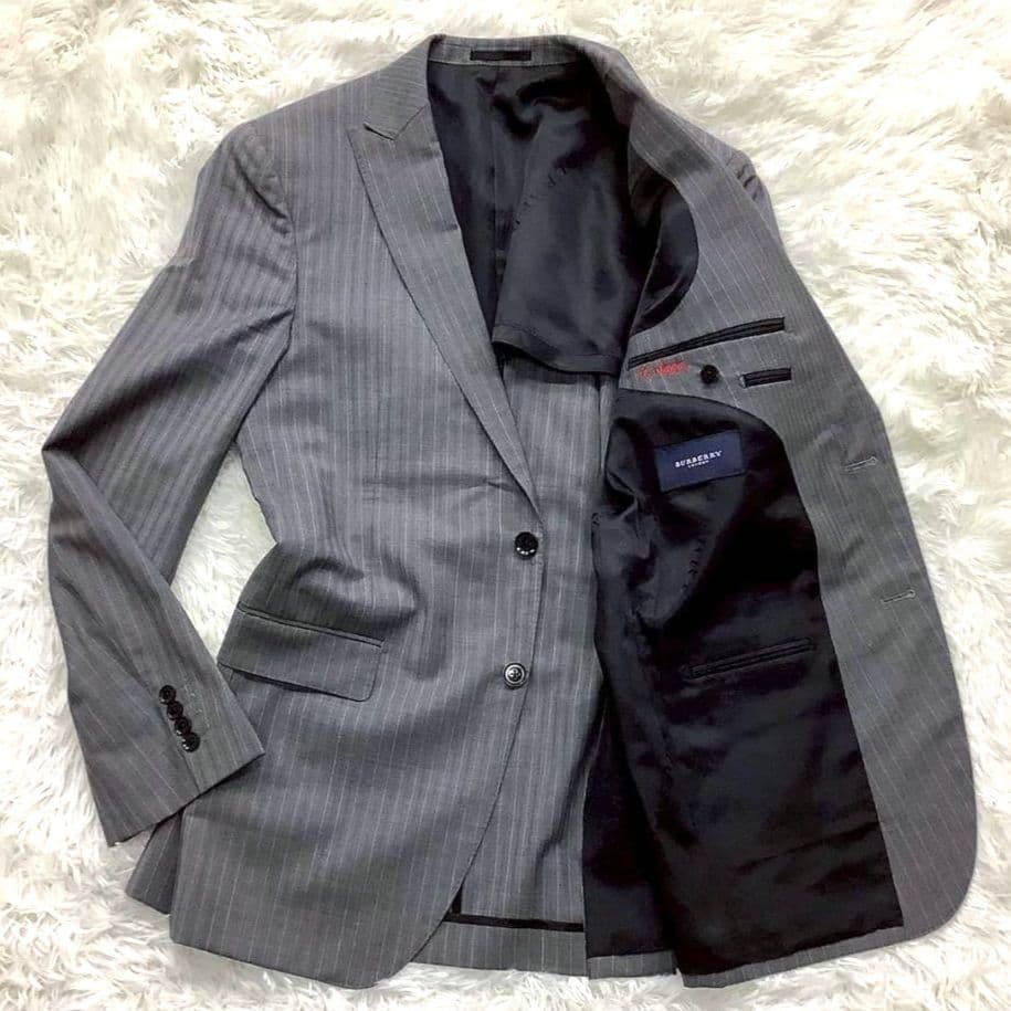 バーバリー セットアップ ウール イタリア生地 ストライプ 秋冬 メンズ