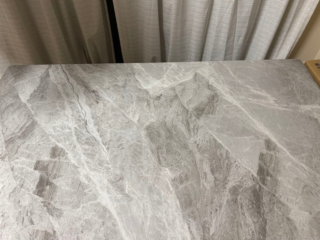 【値下交渉承ります】大理石調グレー長方形ダイニングテーブル