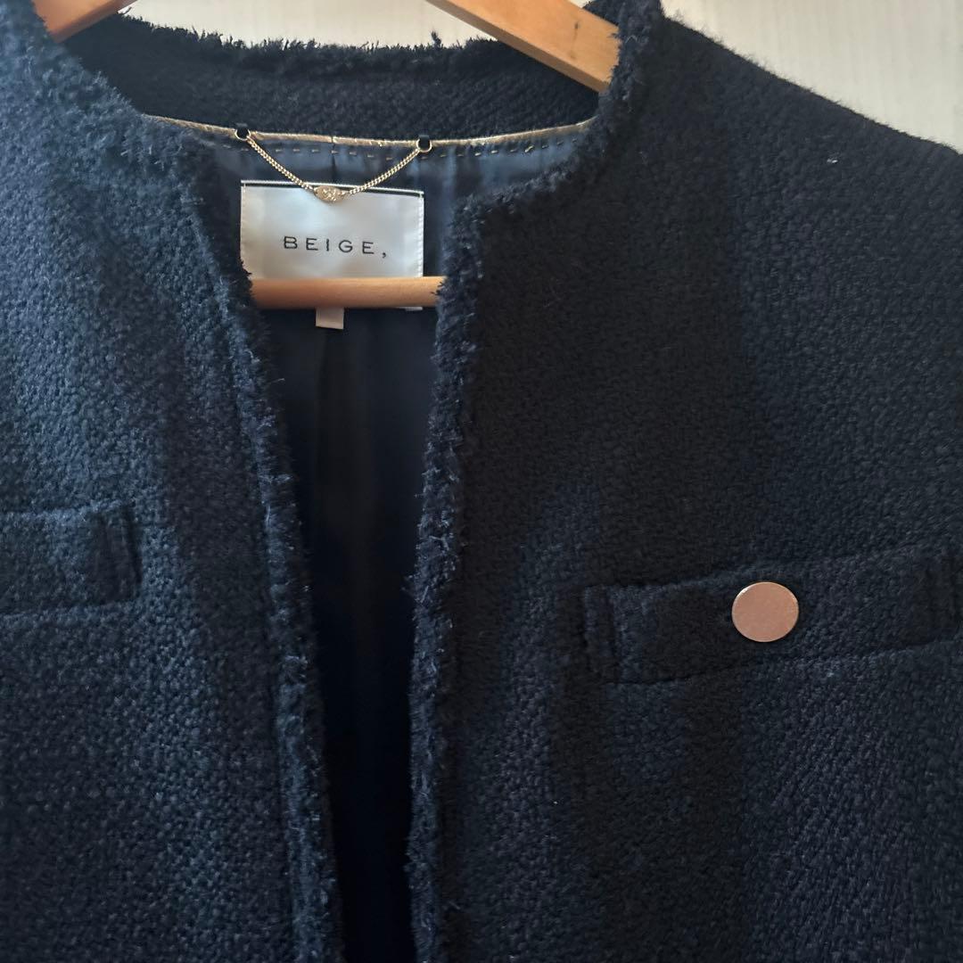 ベイジ BEIGE CAMBON ツイードジャケット ネイビー　M サイズ4
