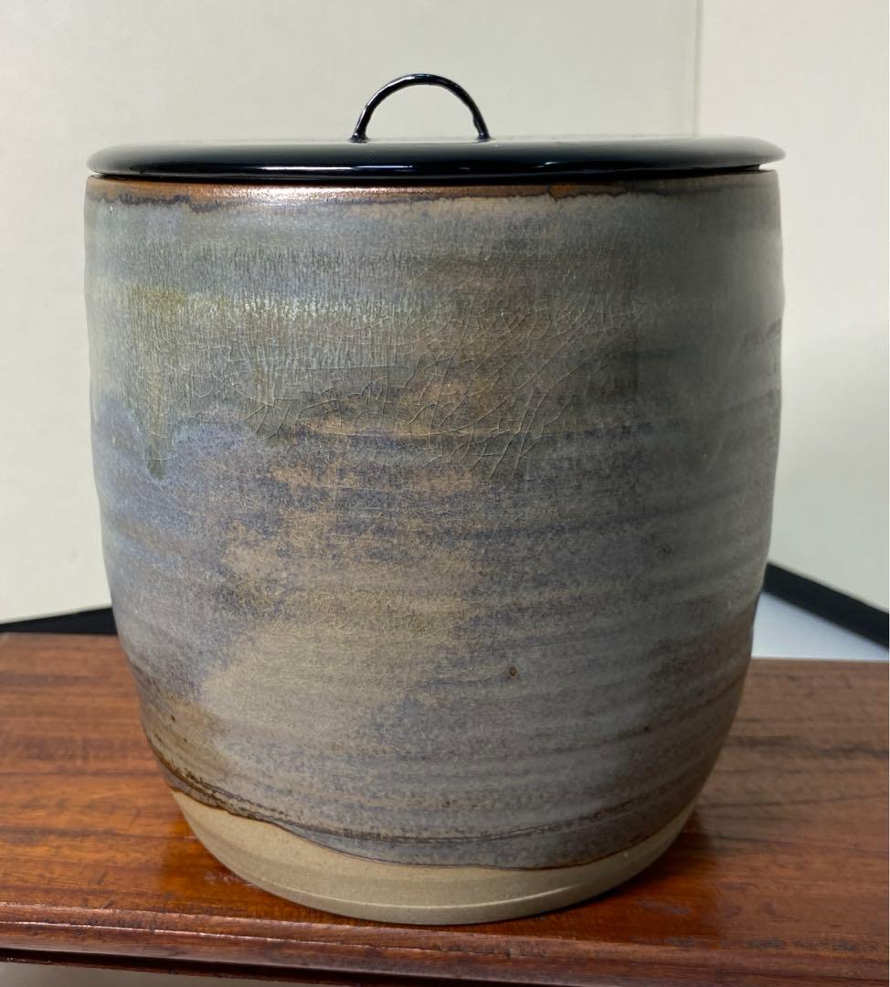 【茶道具】遠州流　高取宗家11代高取静山造　高取水指（共箱）