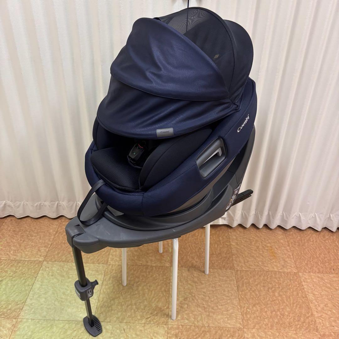 クリーニング済☆美品☆コンビ　新生児OK　THE　S　Air　ISOFIX　紺