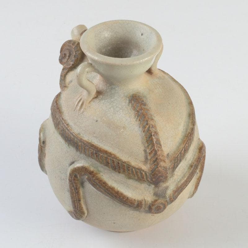 タイ古陶磁　スンコロク　宋胡録　神獣　双耳水滴　N　9391