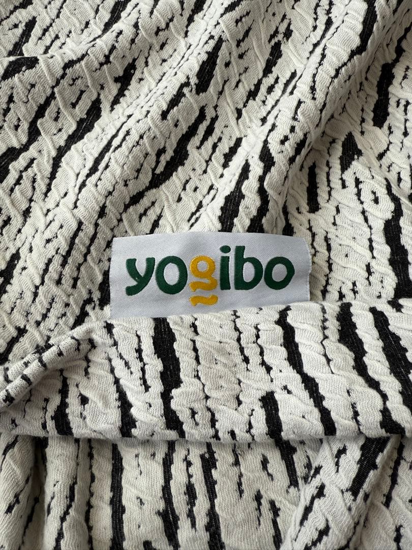 yoibo ビーズクッションカバー 白黒ストライプ