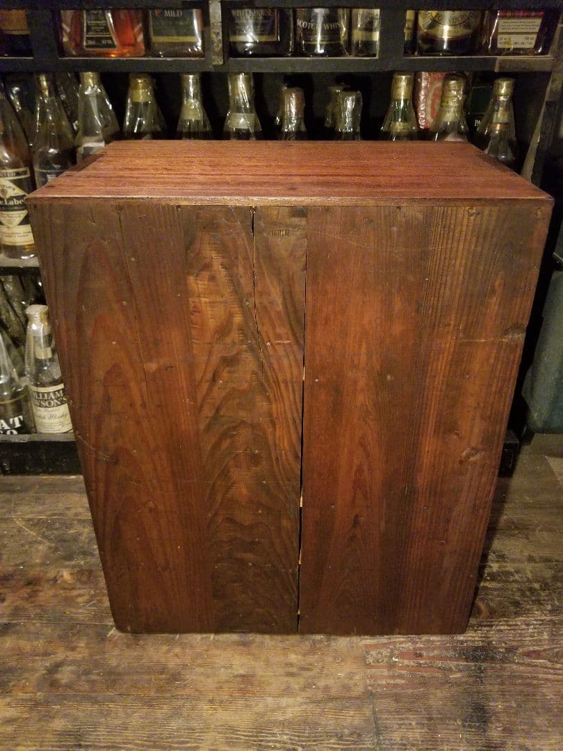 希少　大正　モダン　欅　無垢　アンティーク　レター　ラック　書類　小物入れ　鍵付