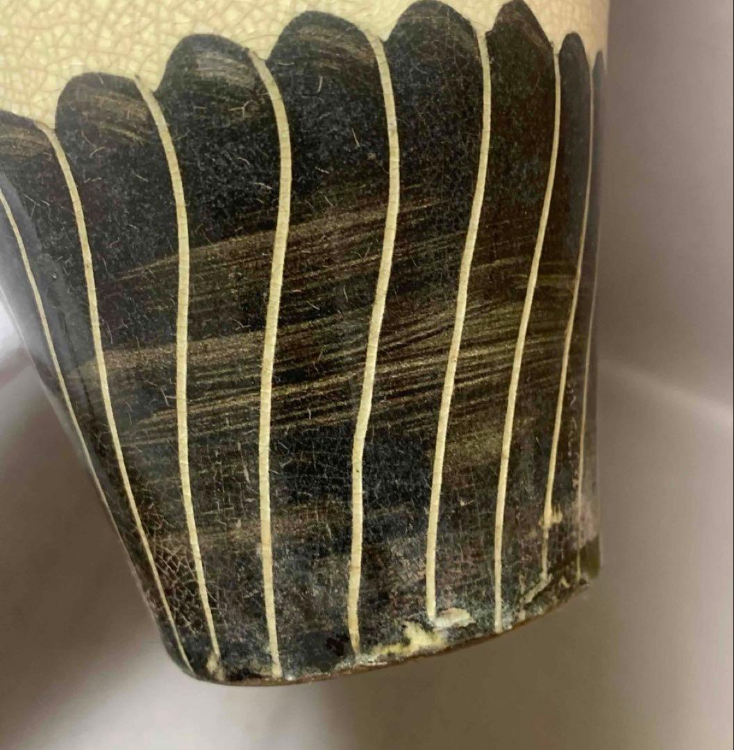 中国 磁州窯写白地黒龍梅瓶　f2250411