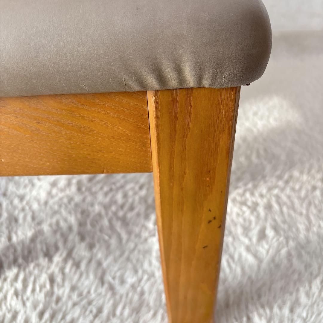 2脚セット】飛騨産業　キツツキマーク ダイニングチェア 座面レザー 高さ低め