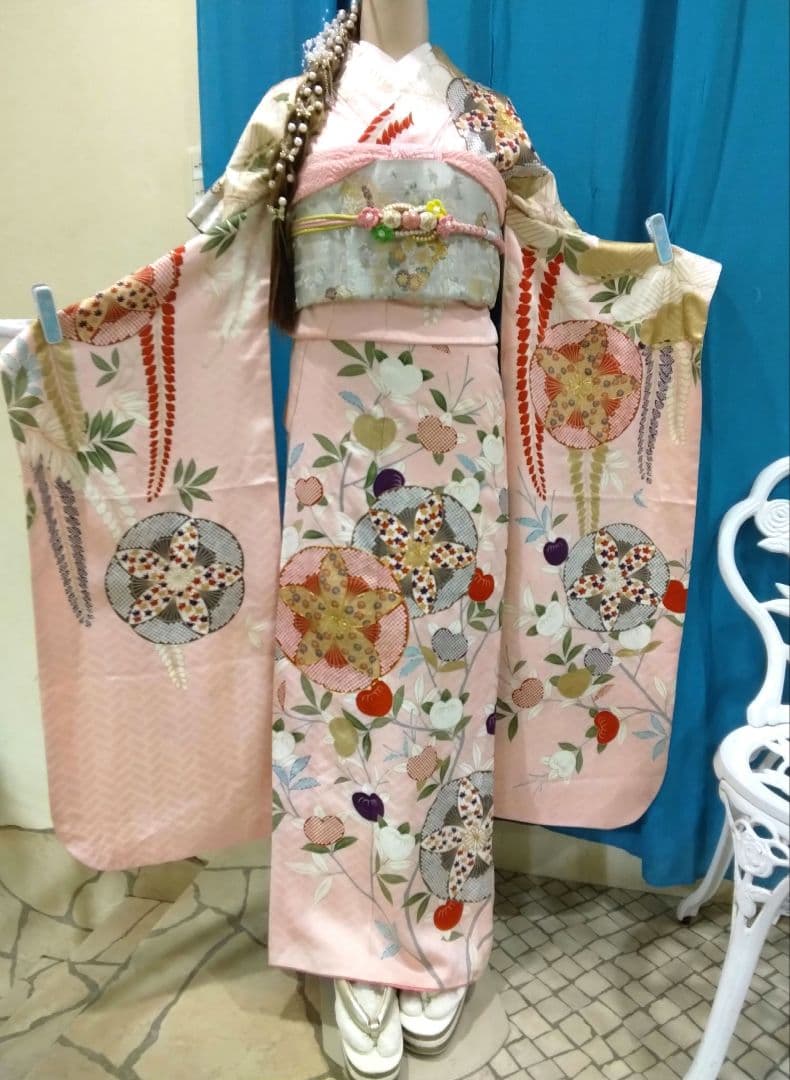 振袖フルセット、正絹振袖、成人式、帯揚げ、帯締め、西陣袋帯、長襦袢