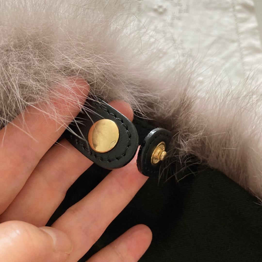 ヴィオラドーロ　ファー付きラタンカゴバッグ　フォックスファー