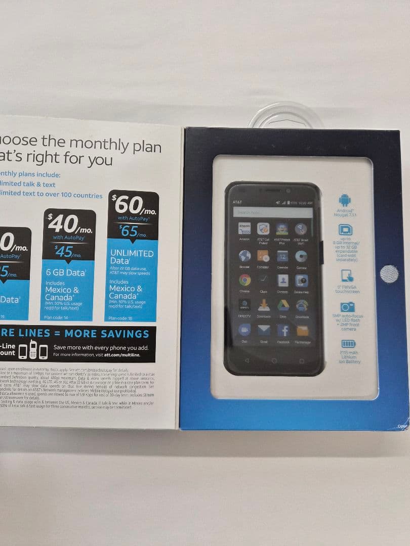 スマートフォン本体 ZTE Maven 3 AT&T PREPAID UNLIMITED DATA