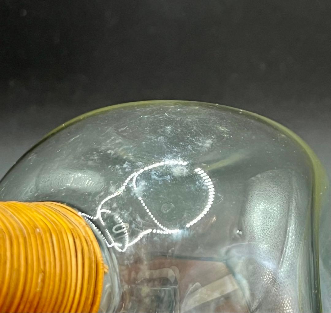 時代　和ガラス　ガラス蓋付き徳利　花瓶　鶴首徳利　アンティーク　古道具