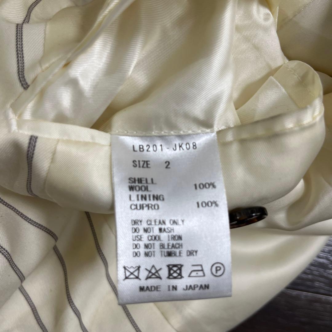 LITTLEBIG テーラードジャケット/2/ウール/ホワイト/ストライプ