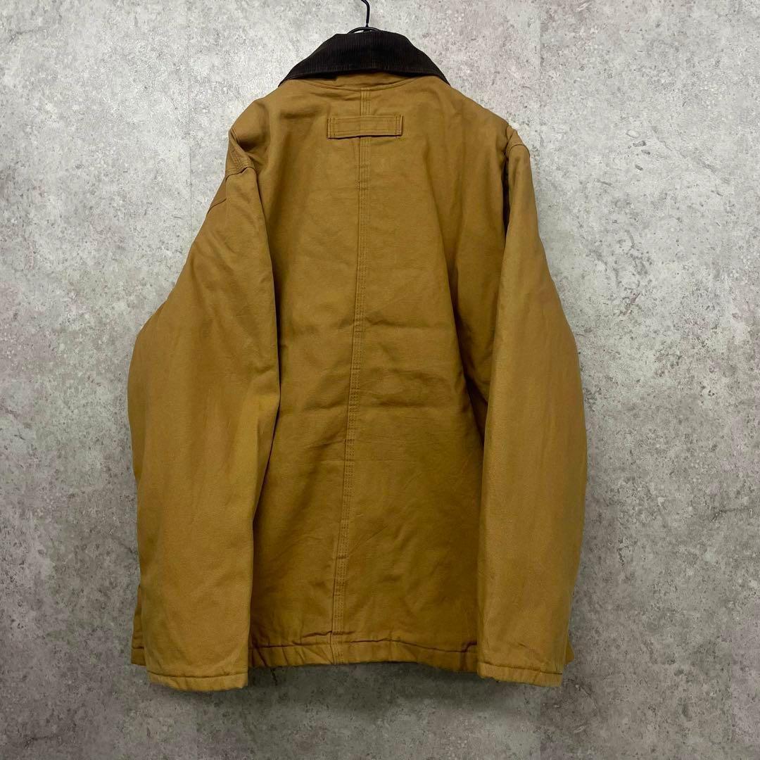 US古着◆ディッキーズ 企業刺繍ダックジャケット 中綿 キャメル メンズXL