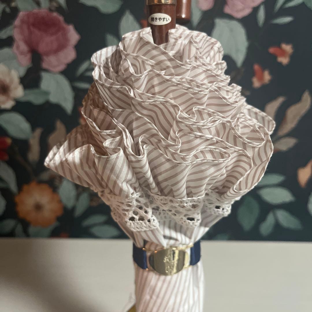 POLO RALPH RAUREN ストライプフリル　晴雨兼用傘