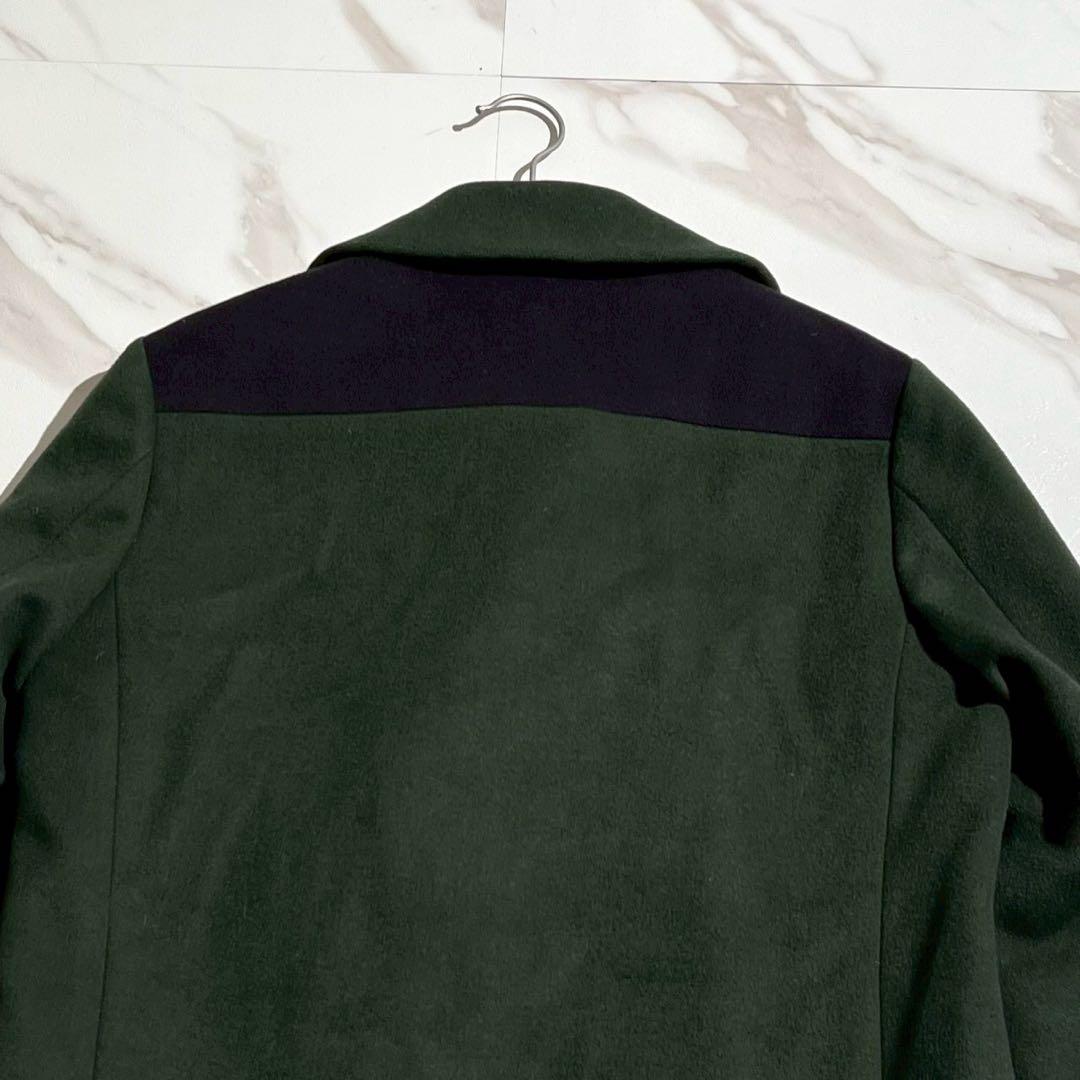【美品✨】ポールスミス バイカラー ピーコート 希少デザイン レザー金具 紺 緑