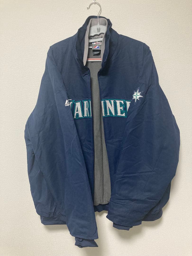 2010Majesticマリナーズ ナイロンジャケット MLB 状態良 XL