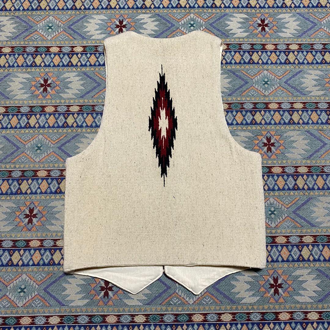 k*i様 80s メキシコ製MF チマヨベスト　オルテガ柄　ウール　M