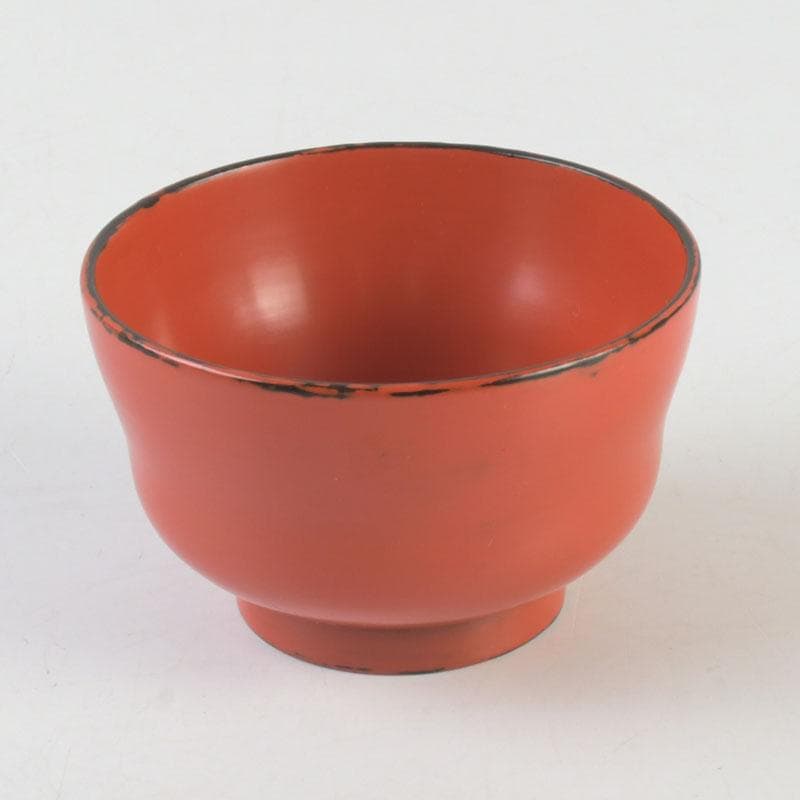 木地師　三代　村瀬治兵衛作　朱塗　盃　ぐい呑　共箱　V　9883