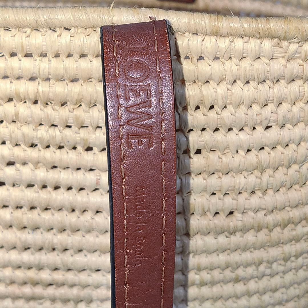 百鬼 ロエベ スクエア バスケット トートバッグ スモール ベージュ かご