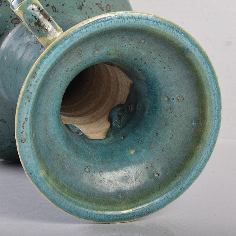 北大路魯山人作　織部焼　耳付花瓶　小山富士夫（古山子）極め箱　D　R8931B