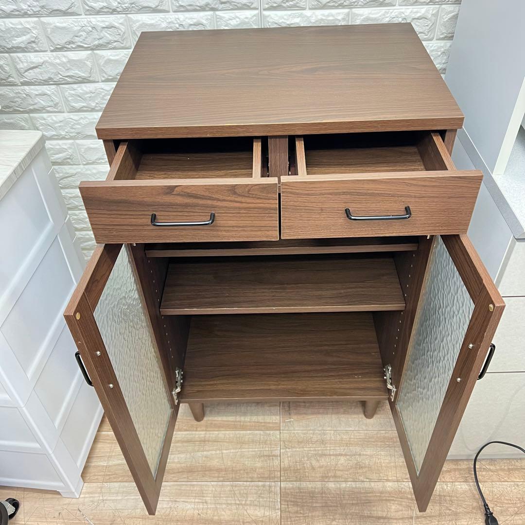 キャビネット ガラス扉 食器棚