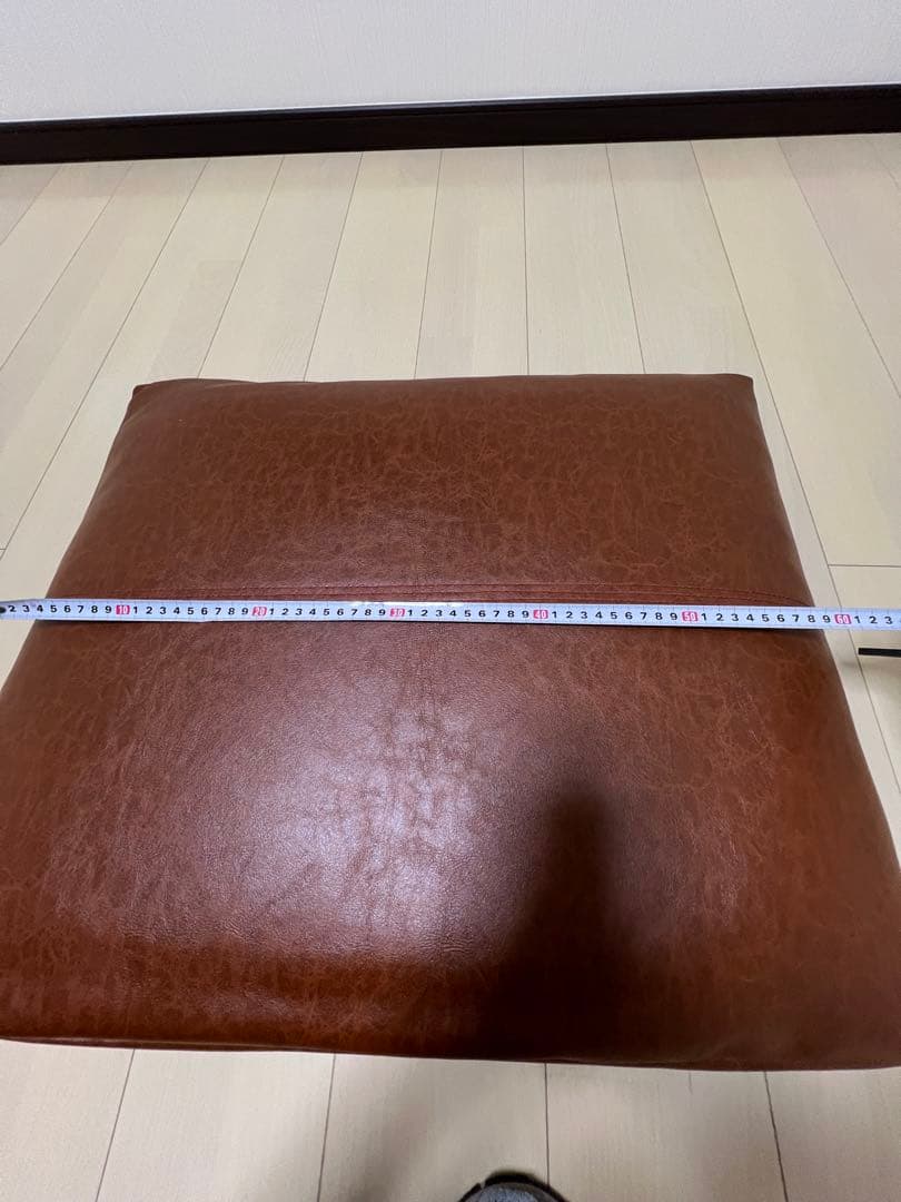 スチールフレーム3人掛ソファ　ブラウン合成皮革　座面・背面3個セット