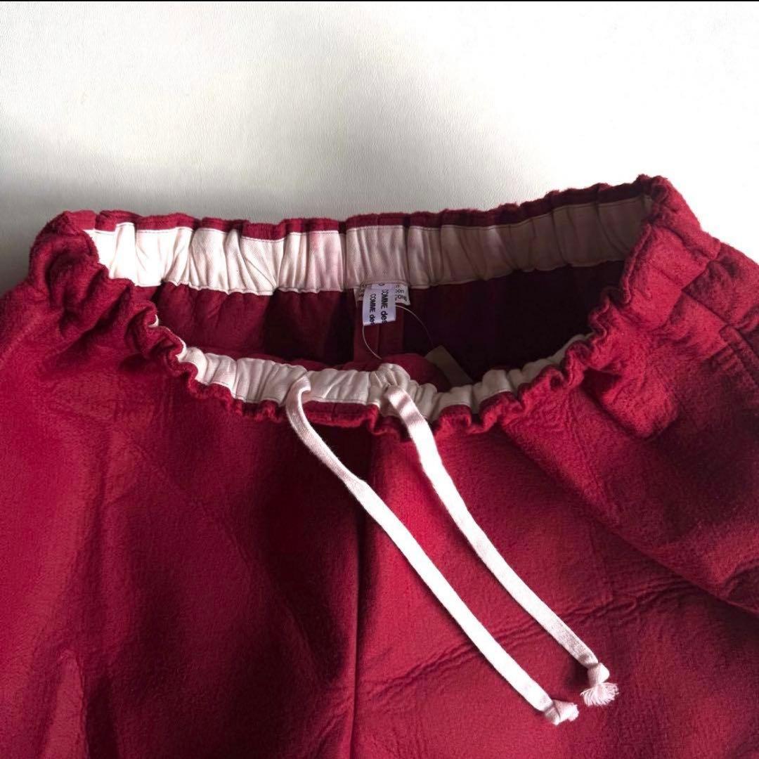 21aw コムデギャルソン コムコム フェルト ワイドパンツ レッド S