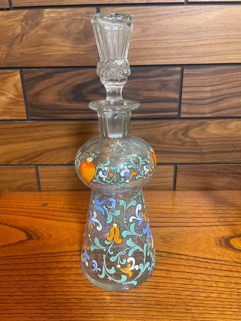 雨宮喜能登　窯彩硝子　デカンタ　クリスタルガラス