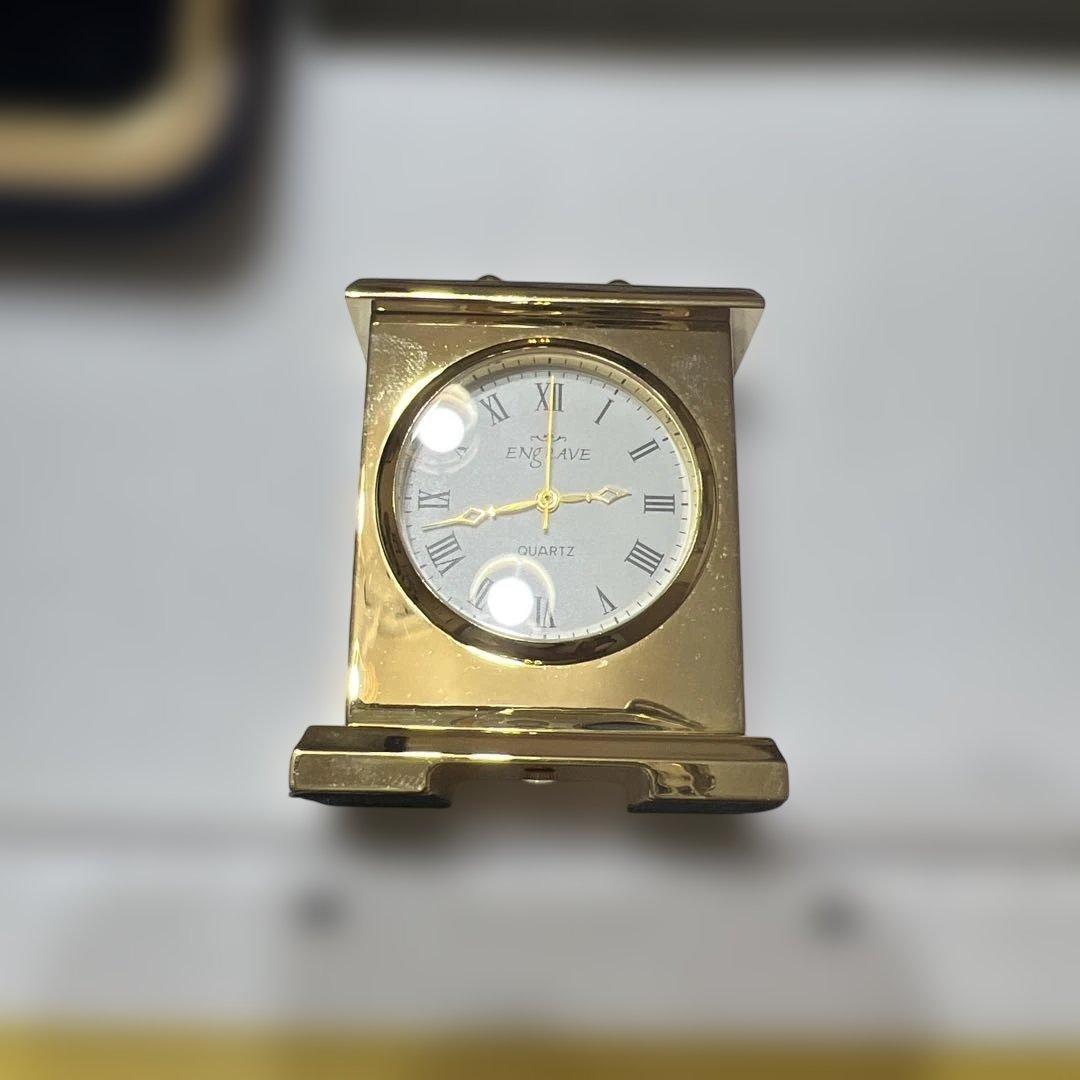 ENGRAVE ゴールドメタル 置時計　(純金メッキ) 140g