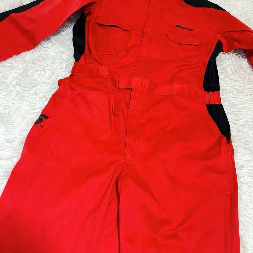 美品 スナップオン 3L オーバーオール 作業着 作業用 つなぎ レッド