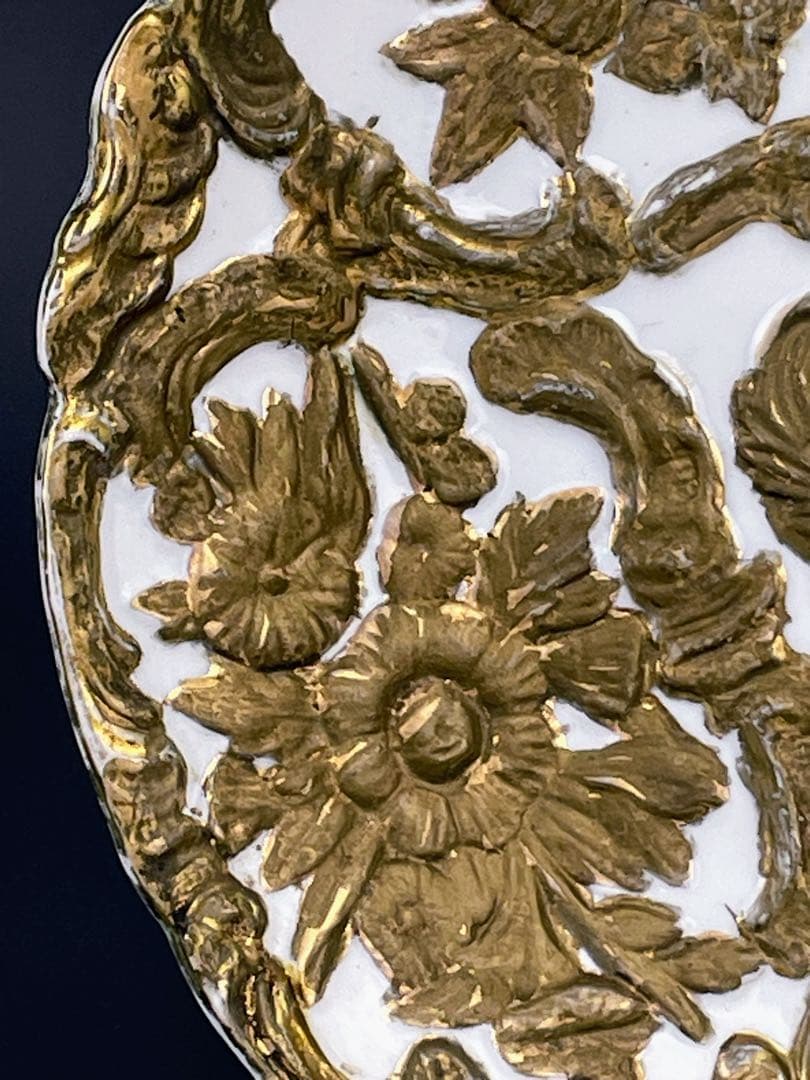 マイセン グランツゴールド風 キャビネット プレート 皿 レリーフ ロココ調