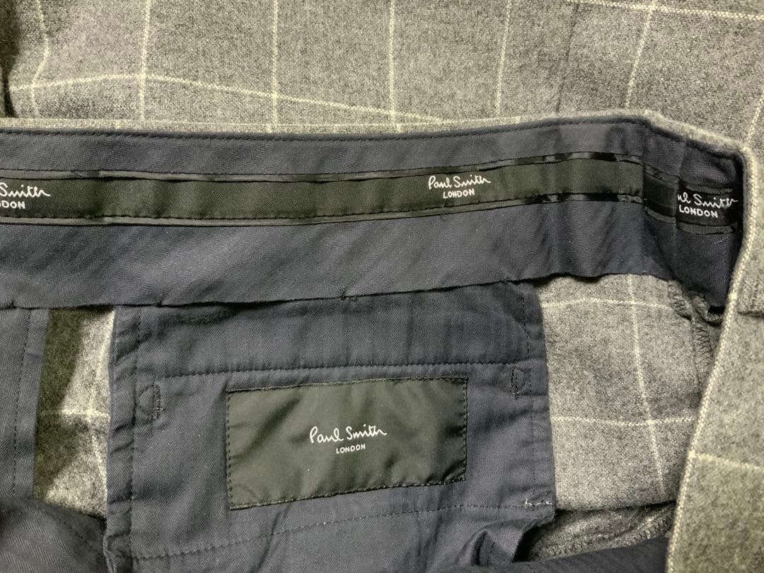 美品 Paul Smithのウールスーツ グレーのウインドウペンスーツ