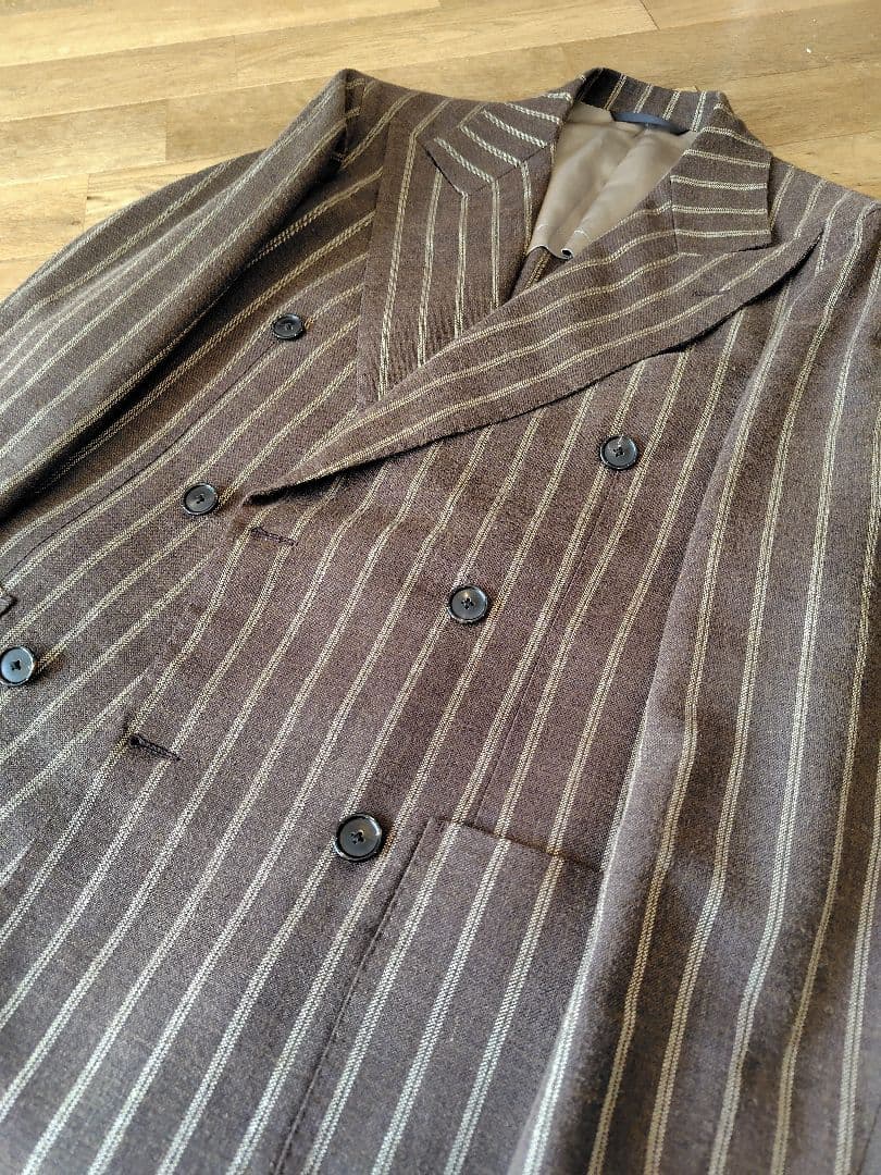 ZERBINOオーダースーツタブルブラウンストライプ