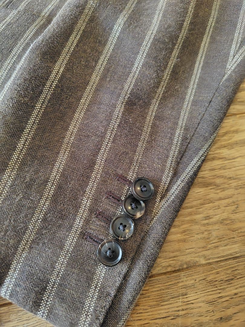 ZERBINOオーダースーツタブルブラウンストライプ