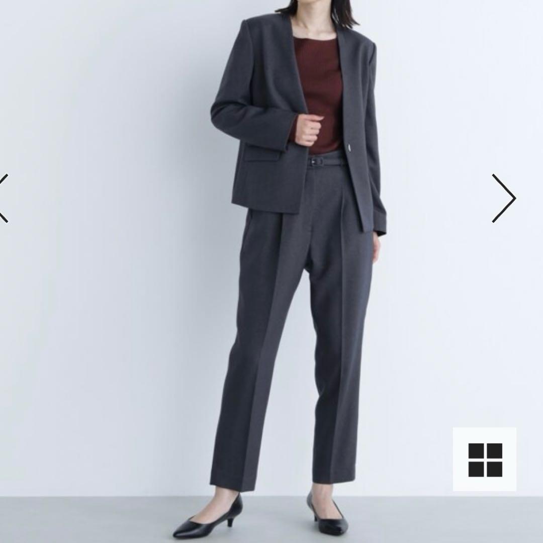 ナチュラルビューティーベーシック　ウーステッドライクツイルSETUP ジャケット