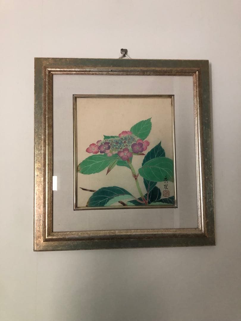 立ち雛　日本画　色紙絵　お雛様　あやめ