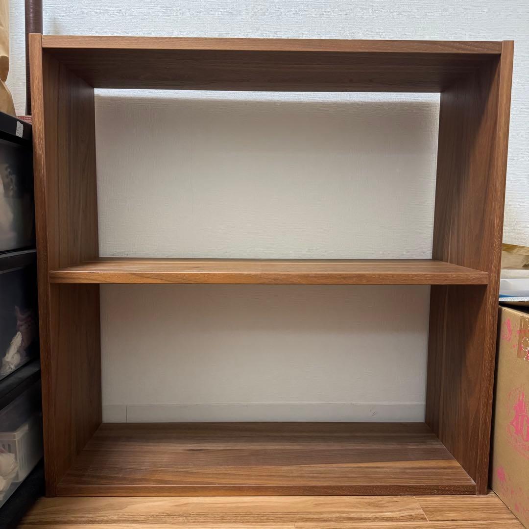 【掲載6/25まで】無印良品　スタッキングシェルフ2段　ワイド　ウォールナット