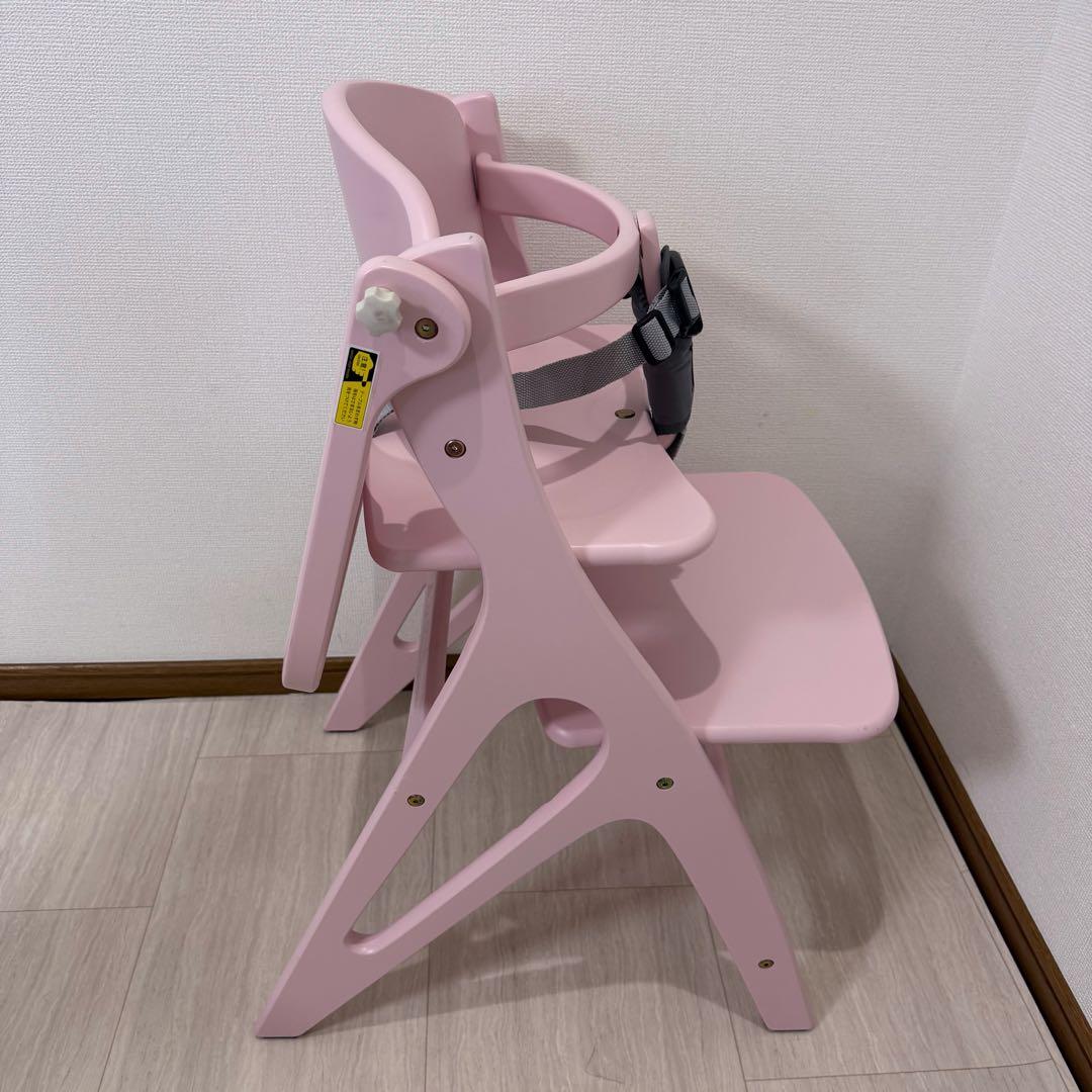 【使用期間短】大和屋 アッフルソルベチェア ピーチ ベビーチェア