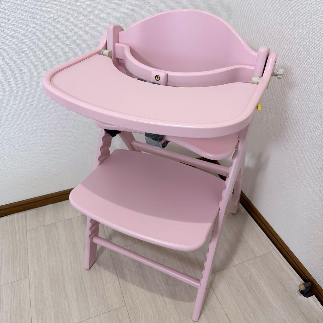 【使用期間短】大和屋 アッフルソルベチェア ピーチ ベビーチェア