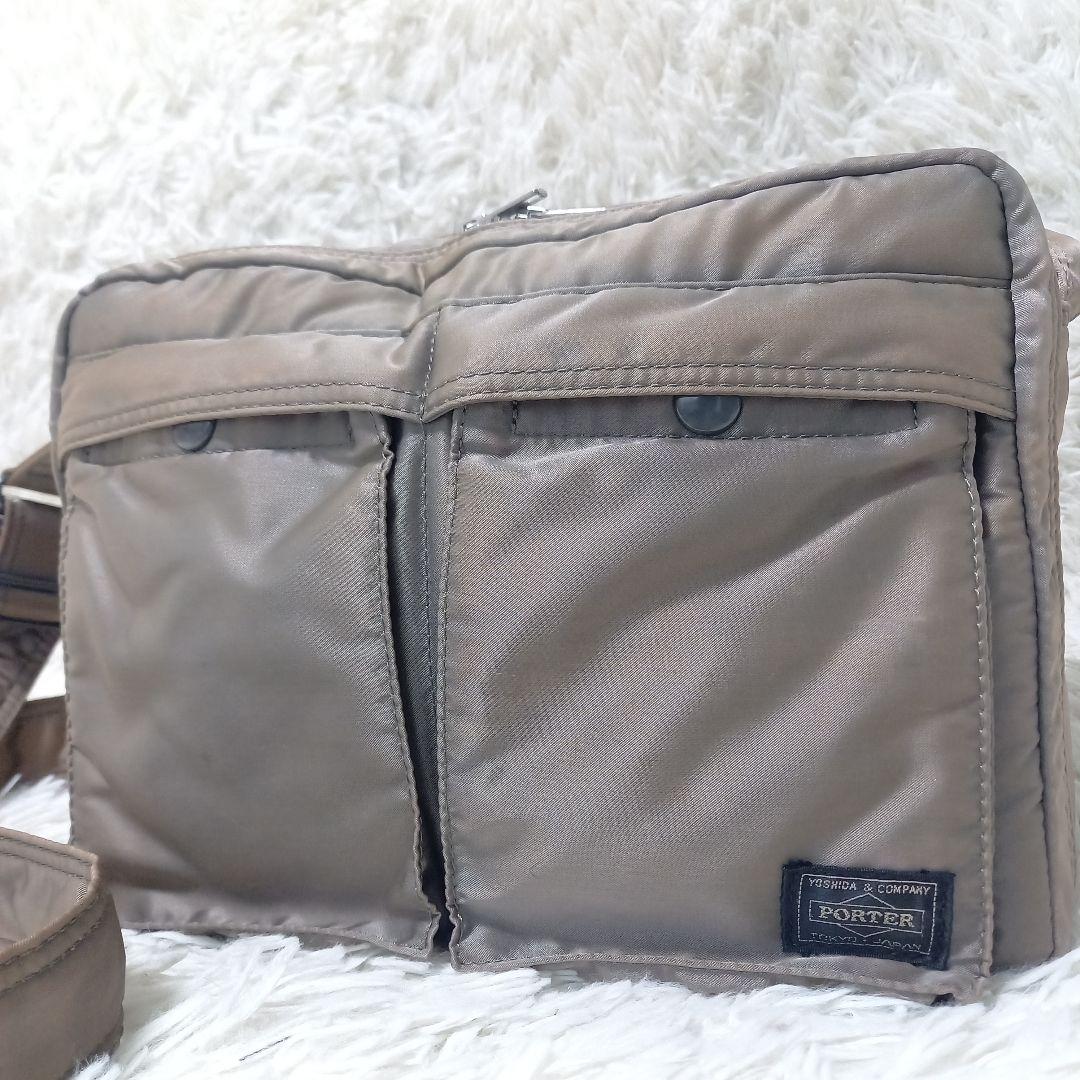PORTER　TANKER　二層式　ショルダーバッグ　L　タンカー　グレー